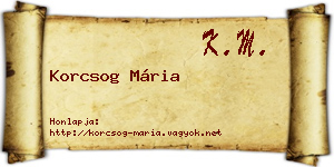 Korcsog Mária névjegykártya